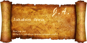 Jakabos Anna névjegykártya