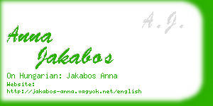 anna jakabos business card
